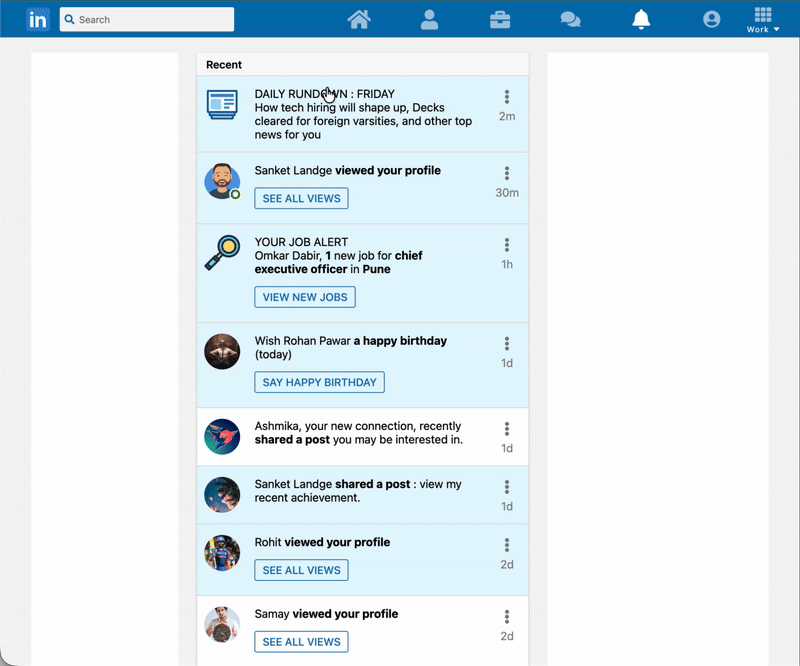 Notifications Interaction